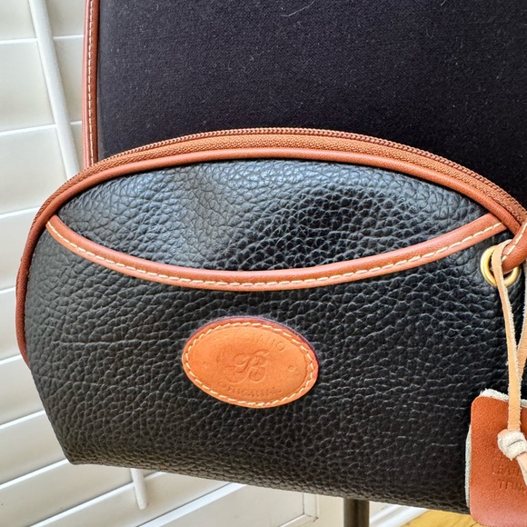 Braciano Original Black Pebbled Crossbody Bag with Leather Trim + Nested Pouches - Picture 1 of 5